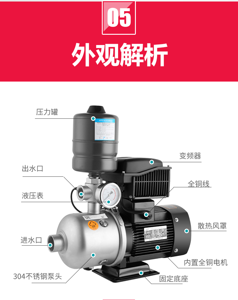 新界变频增压泵BW2-4不锈钢恒压供水泵(图13)
